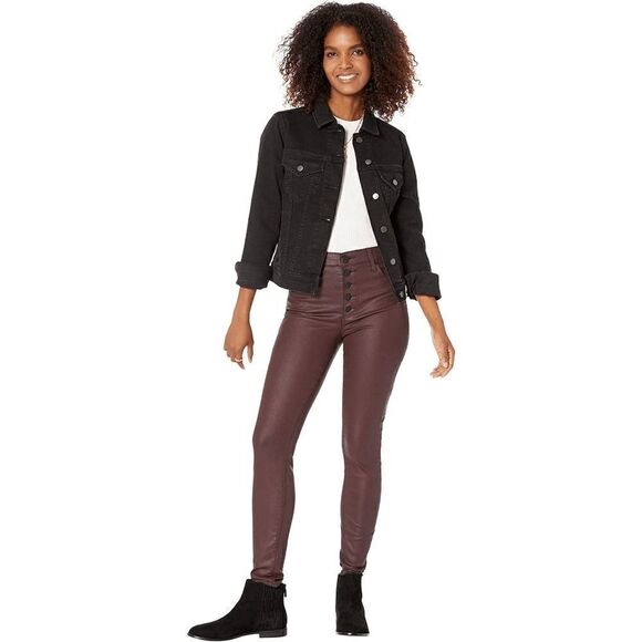 Kut from the Kloth Mia High Rise Skinny Wet Look Bordeaux Jeans 14 NWT - Picture 11 of 11